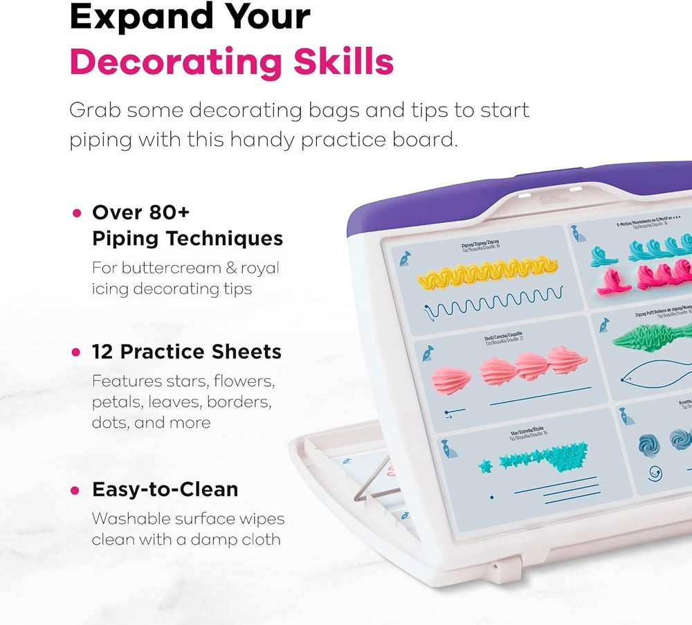 Durable Practice Board - Essential Tip Companion - Cake Decorating Guide