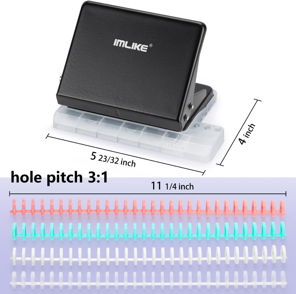 10-Hole Binding Machine for Planners - Metal Manual Binding System with 10 Multi