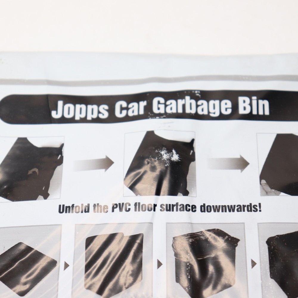 Jopps Trash Bag Foldable Hanging Bin Leather Medium Black