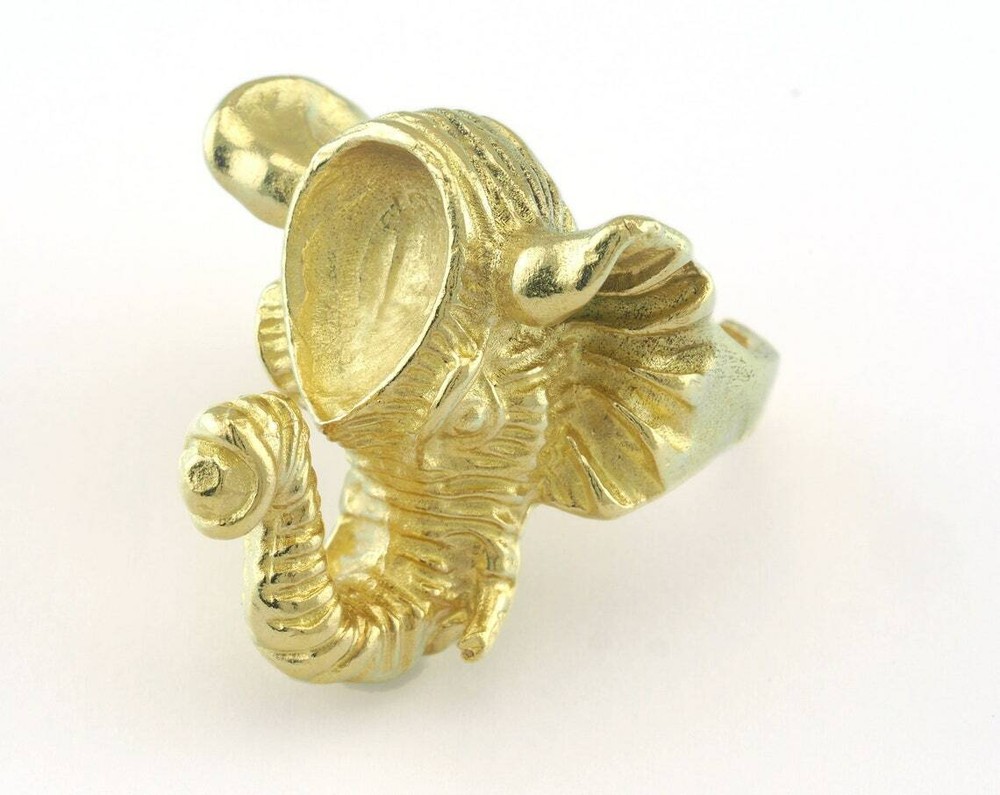 Ring Elephant Adjustable Ring Bezel - Raw brass (18mm 8US inner size 3185