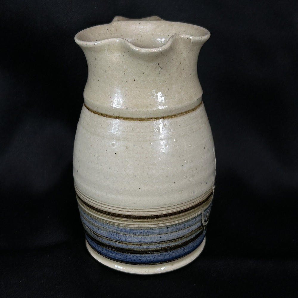BARROWS STUDIO Pottery Creamer w/ Wheat Design From Elgin Oregon
