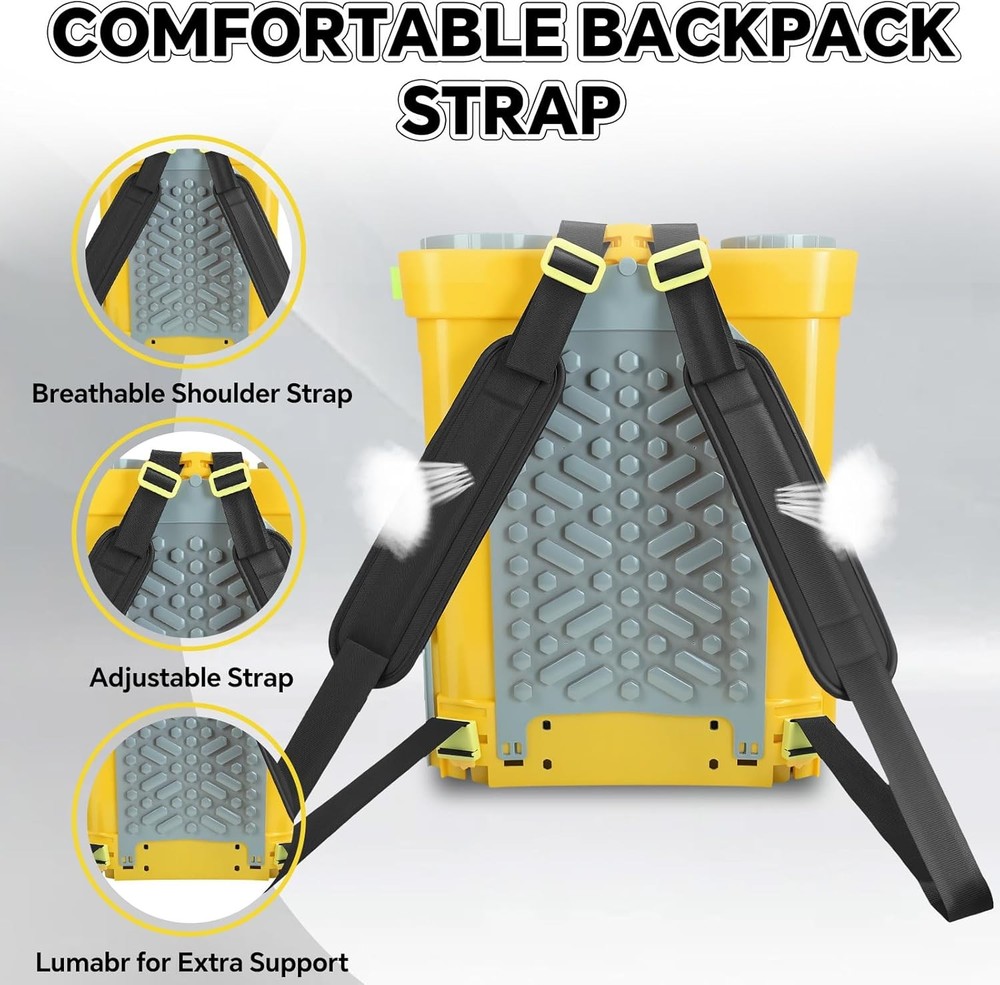 Backpack Sprayer Electric 5.3Gal Adjustable Pressure