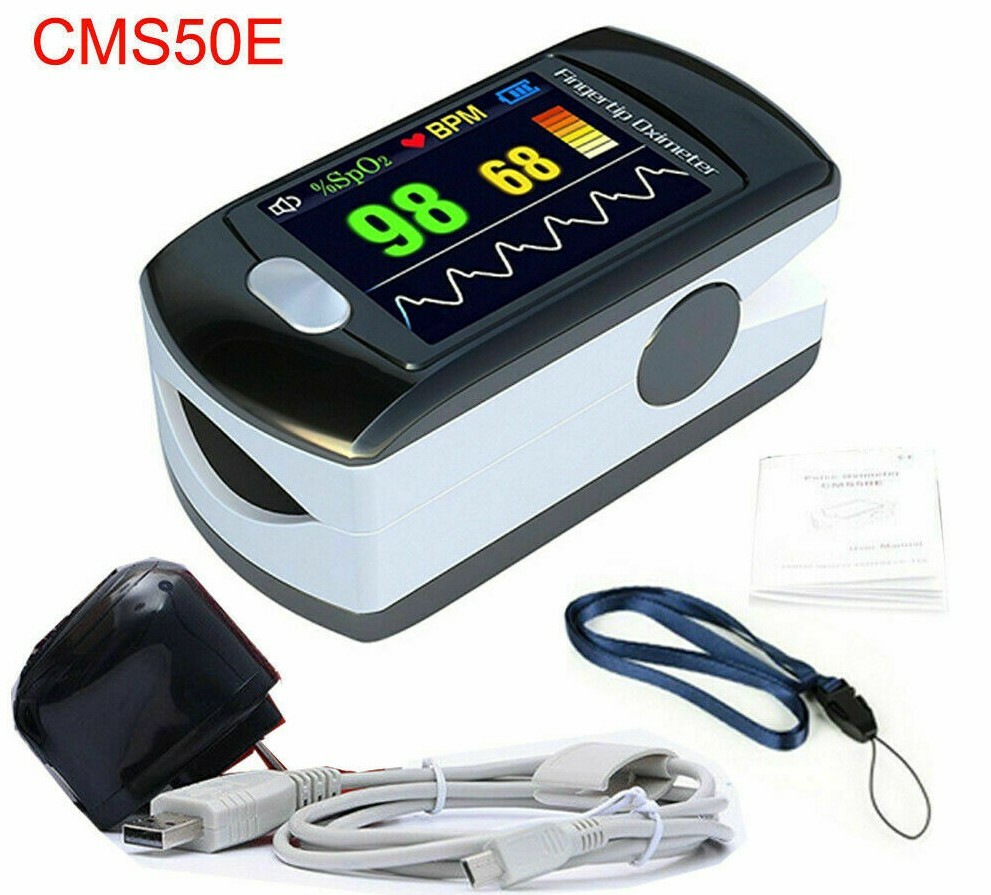 CONTEC MULTI-COLOR OLED RECHARGEABLE FINGERTIP PULSE OXIMETER USB CD-ROM & CASE