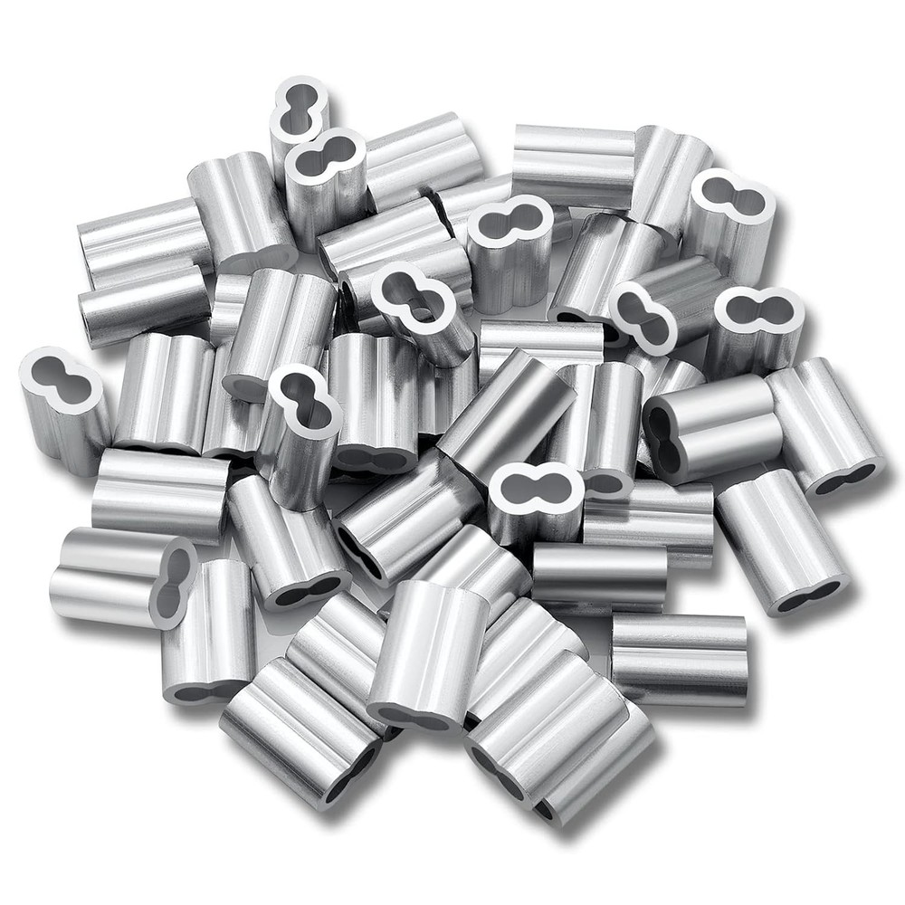 30PCS 1/4" Aluminum Crimping Loop Sleeves – Secure & Durable Cable Connectors