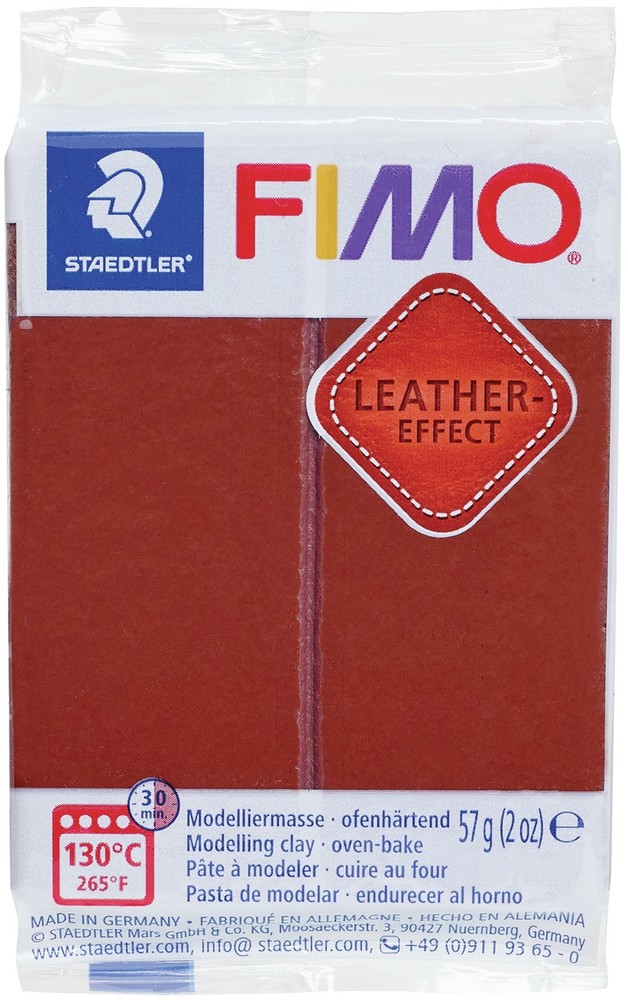 Fimo Leather Effect Polymer Clay 2oz Nut Brown