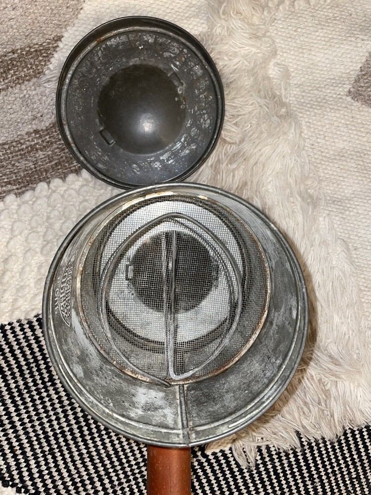 Duplex Five Cup Sifter, Wood Handle, Antique Vintage