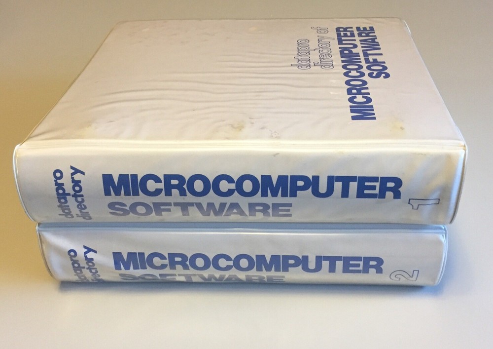Vintage 1982 DATAPRO Directory Of Microcomputer Software Binder 1 & 2