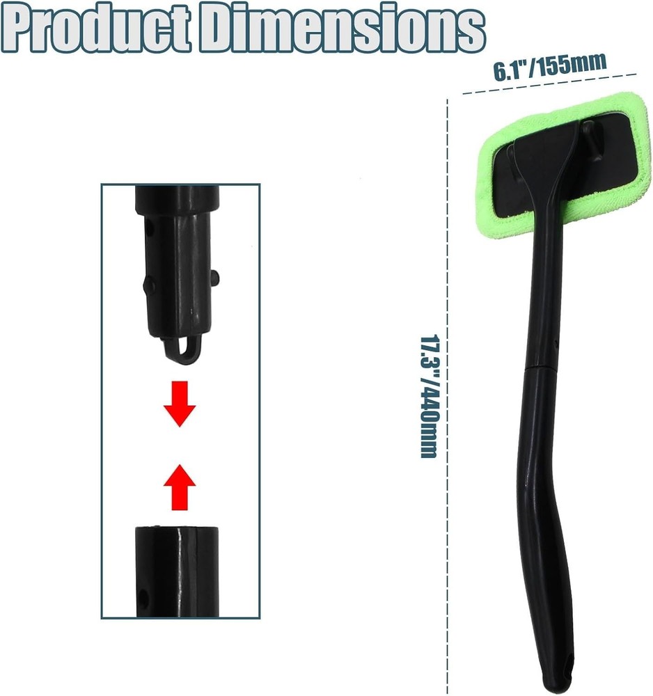 Car Window Cleaner Kit Windshield Cleaning Tool with Extendable Long Handle