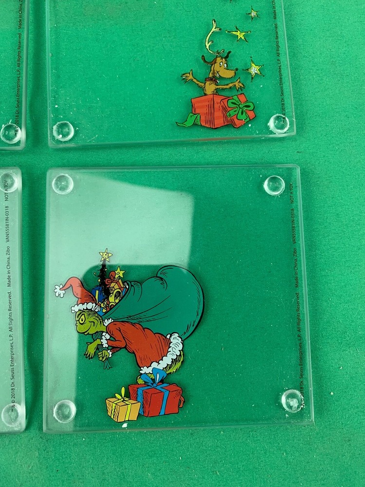 Dr. Seuss 4 Piece Stacking Glass Coaster Set