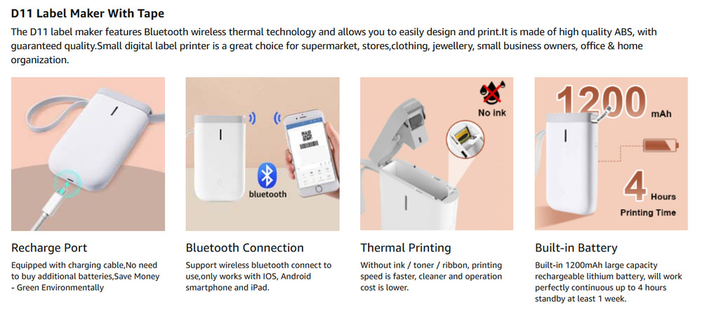 NIIMBOT D11 Label Maker Machine Label Printer Portable Special Edition