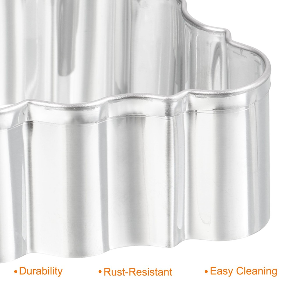 Cookie Cutter Set Rectangular Large + Medium + Small Silver Tone