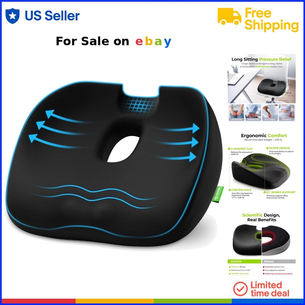 Memory Foam Donut Pillow for Hemorrhoids Tailbone Sciatica Pregnancy Relief