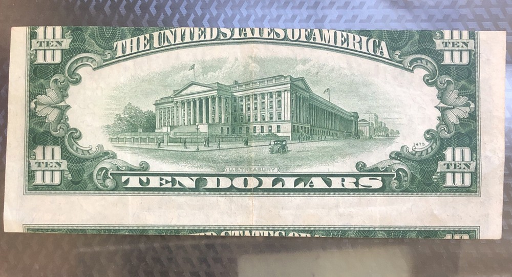 1950-A $10 Misalignment Error! S/N B37453191C Excellent Condition!