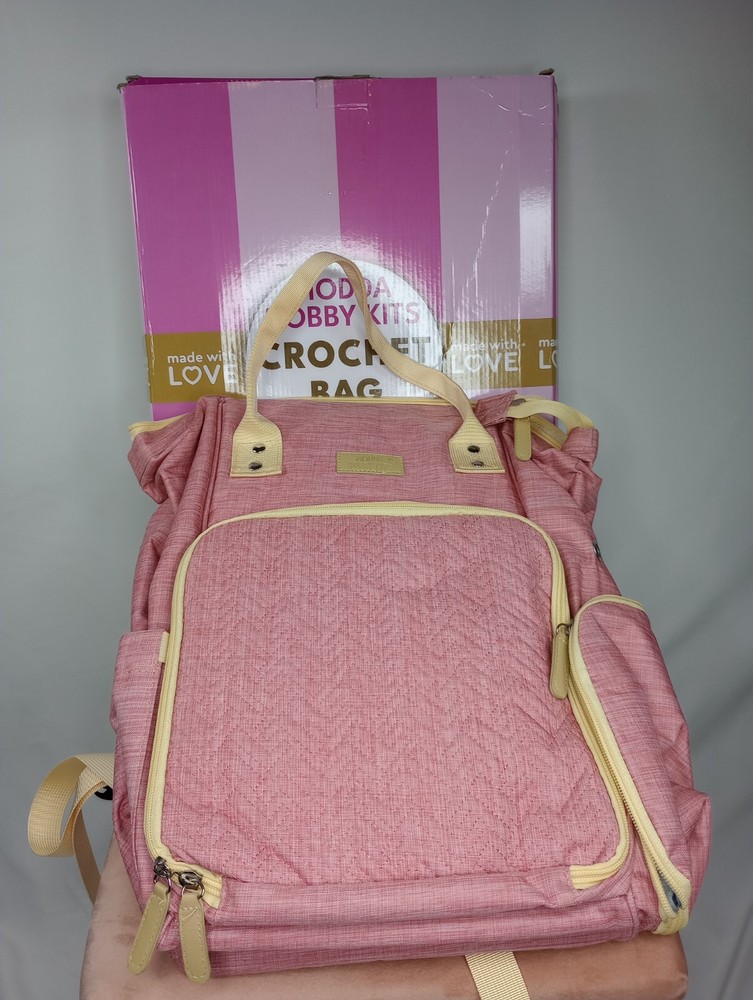 MODDA Knitting Backpack Yarn Storage Organizer Travel Crochet Bag with USB Port