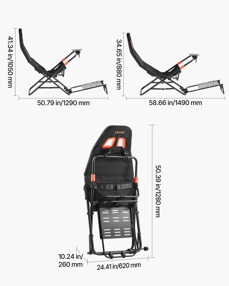 VEVOR Portable Racing Wheel Stand Foldable Fit Logitech Thrustmaster Fanatec