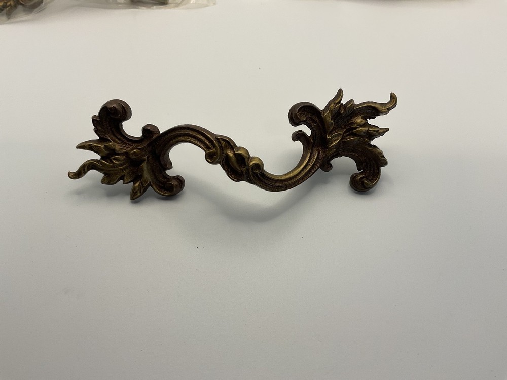 10 VTG look Brass Hardware Handle Pulls , New in package with screws