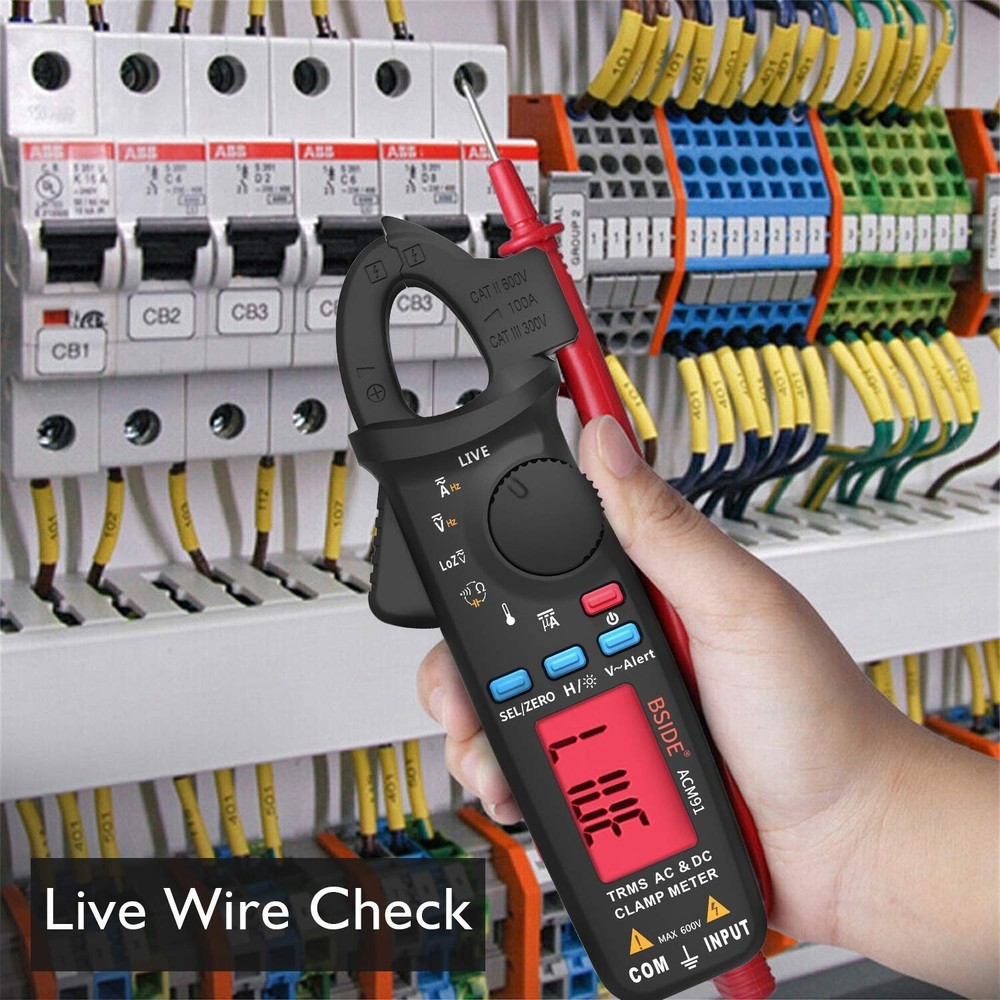 BSIDE ACM91 Digital Clamp Meter 1mA AC/DC Current True RMS Auto-Ranging 6000 ...