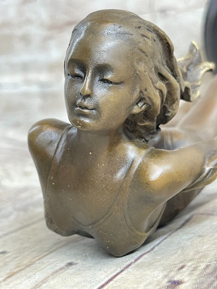 100% Solid Bronze Leap Dancer Sculpture Figurine Lost Wax Method Artwork Decor