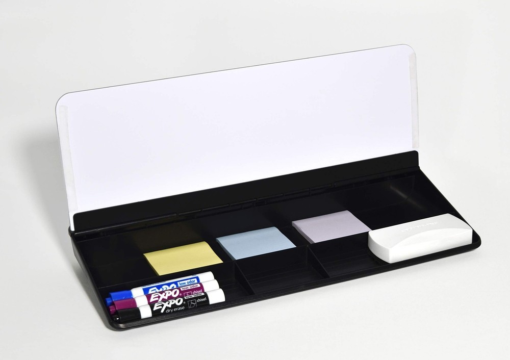 Audio-Visual Direct White Glass Desktop Notepad Set - Dry Erase Board with Ma...