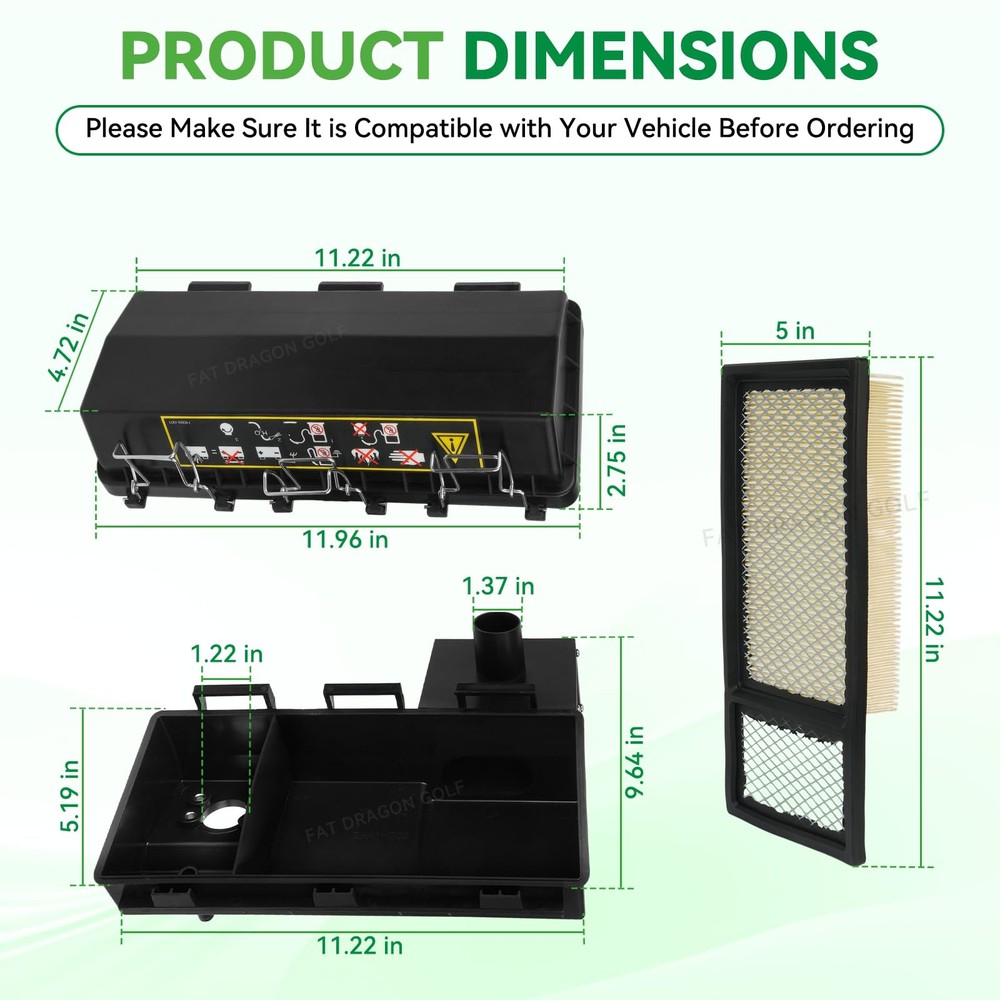 Panglong EZGO Air Box Filter Assembly, Include Assembly