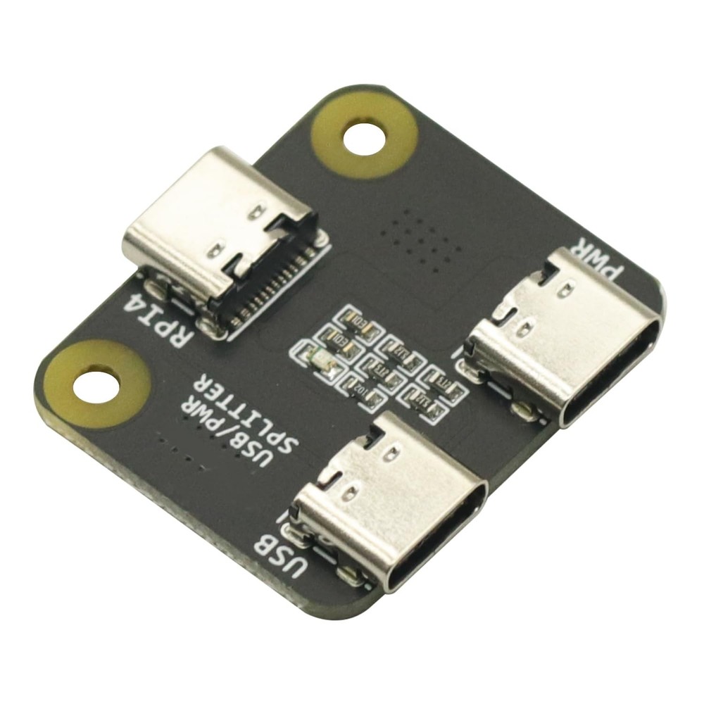 Type-C Interface Power Splitter is Suitable for Raspberry Pi 4 USB 1 to 2 Mod...