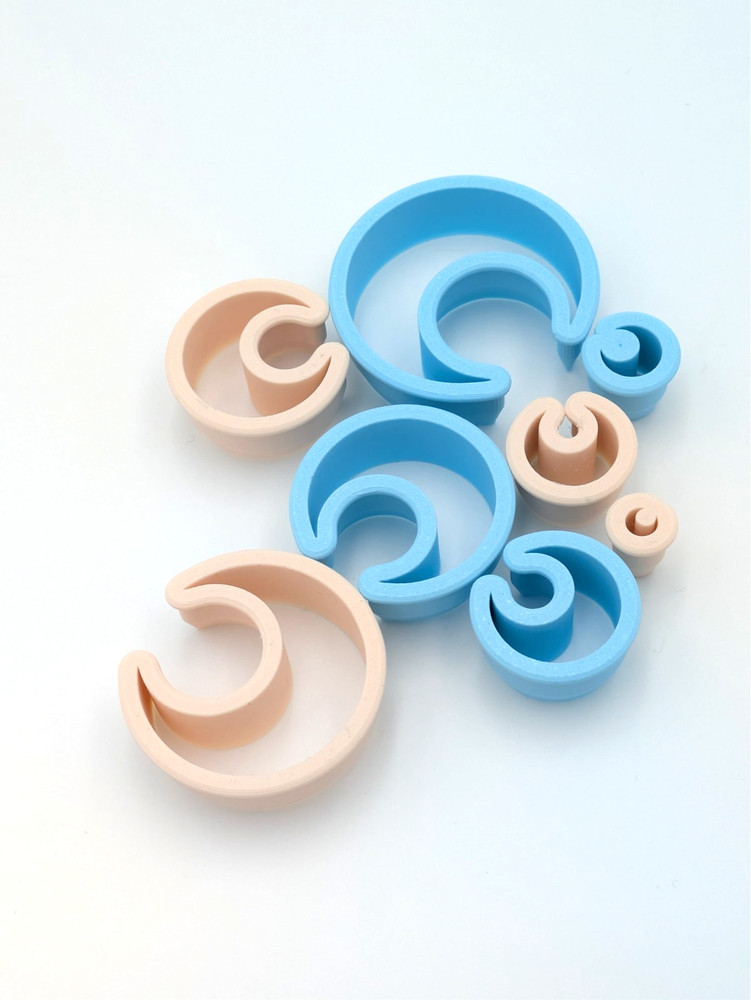 Crescent Clay Cutter Shape Set ~ Polymer Crafting Tool ~ Outline