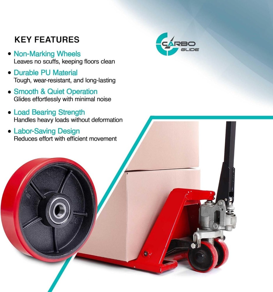 Pallet Truck Steering Wheels - 7"x2" Polyurethane