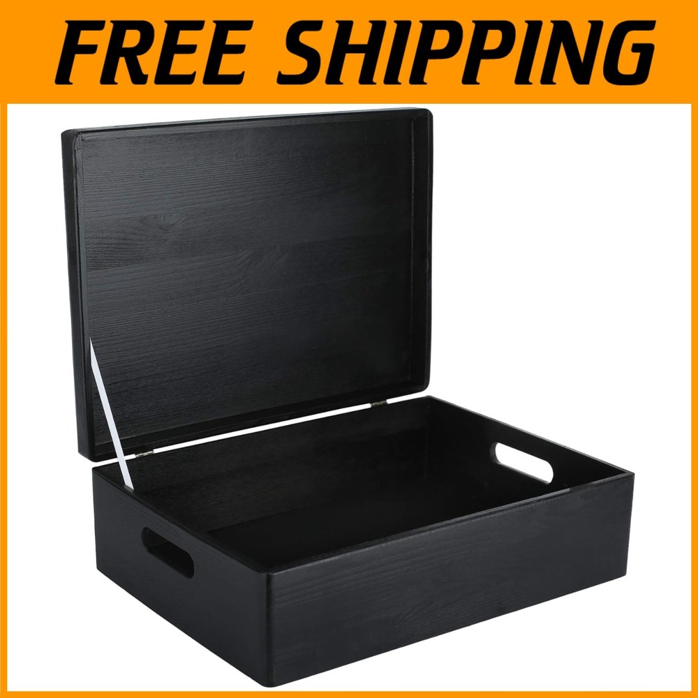 Black Wooden Box XL | Kitchen Document Organizer