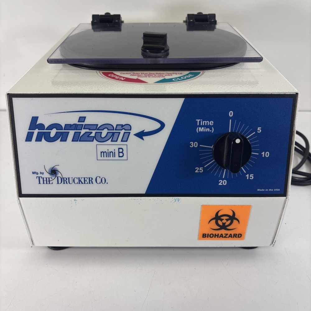 Drucker Horizon Mini B Model 642 Centrifuge with Red Inserts