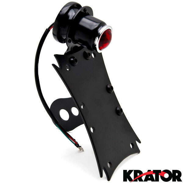 Black Horizontal / Vertical License Plate Relocator Holder Bracket Mount Light