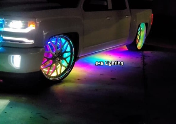 JHB 1x 4FT DOUBLE ROW App Ctrl CHASING Flow LED Underglow Grill Strips Light