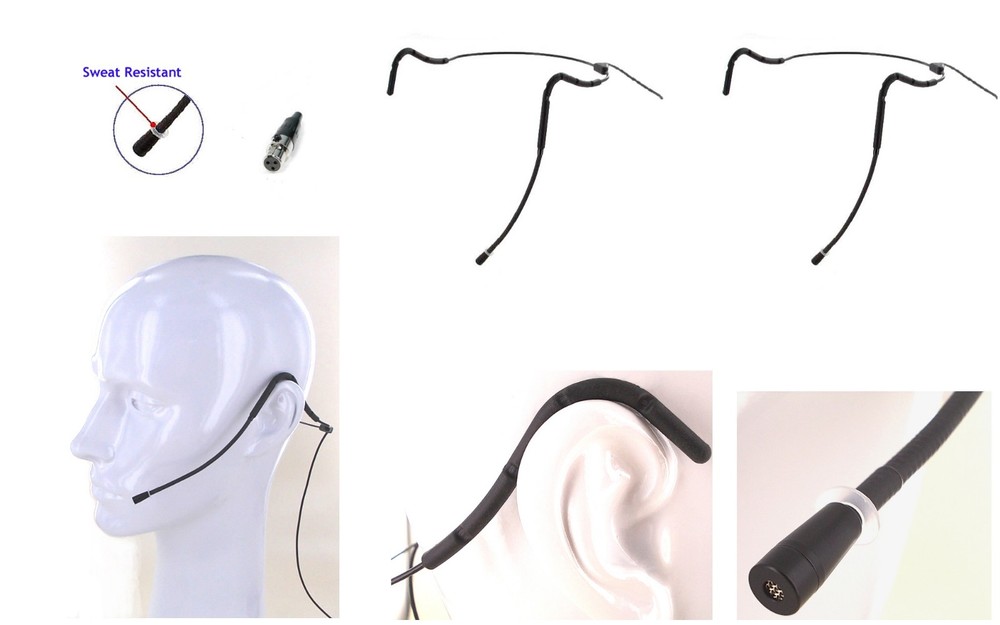 2pcs Mini Sweat Resistant Headset Mic for AKG Wireless Transmitter PT 40 80 450