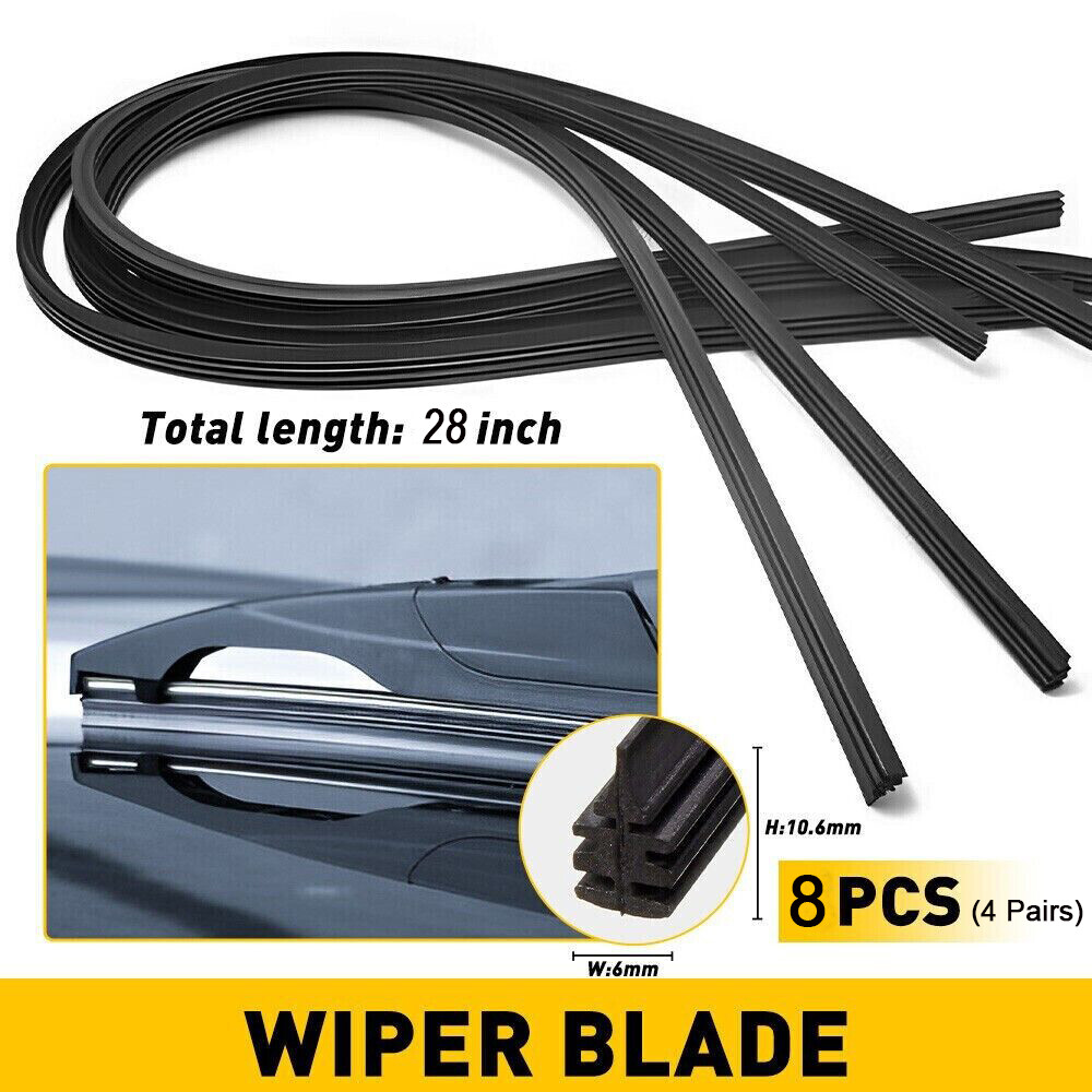 8 x pcs Universal 28" Car Bus Silicone Frameless Windshield Wiper Blade Refills