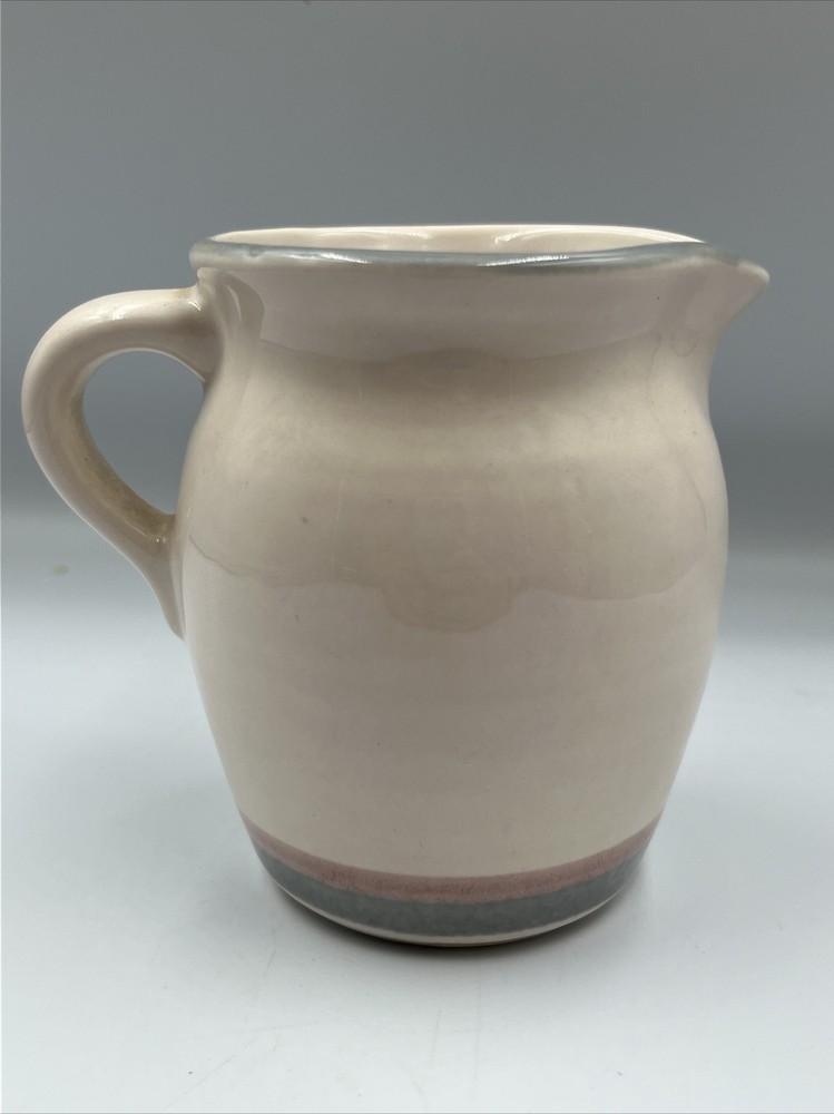 Vintage Creamer. Pfaltzgraff Juniper Pattern. Ceramic. White. Turquoise & Mauve