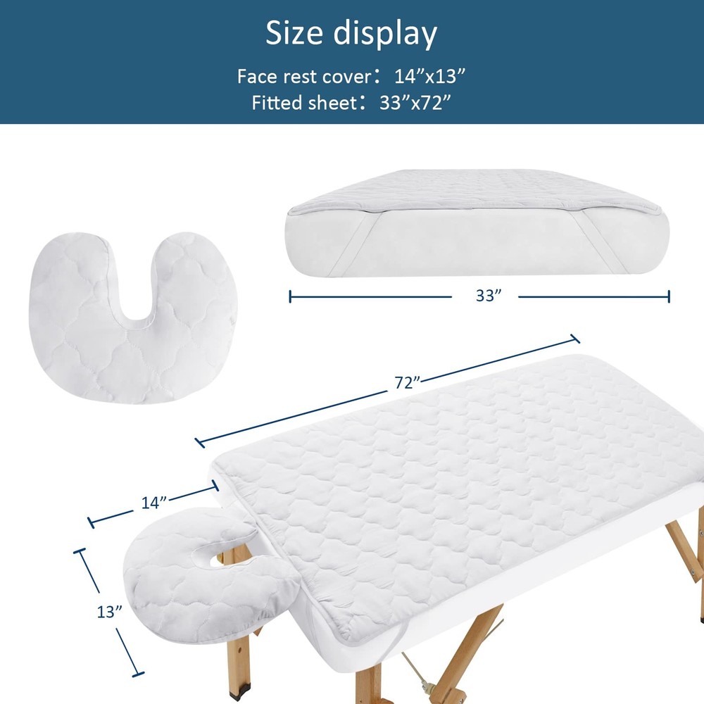 2-Piece Waterproof Massage Table Sheet Set, Extra Soft, Cushy, for Massage Ta...