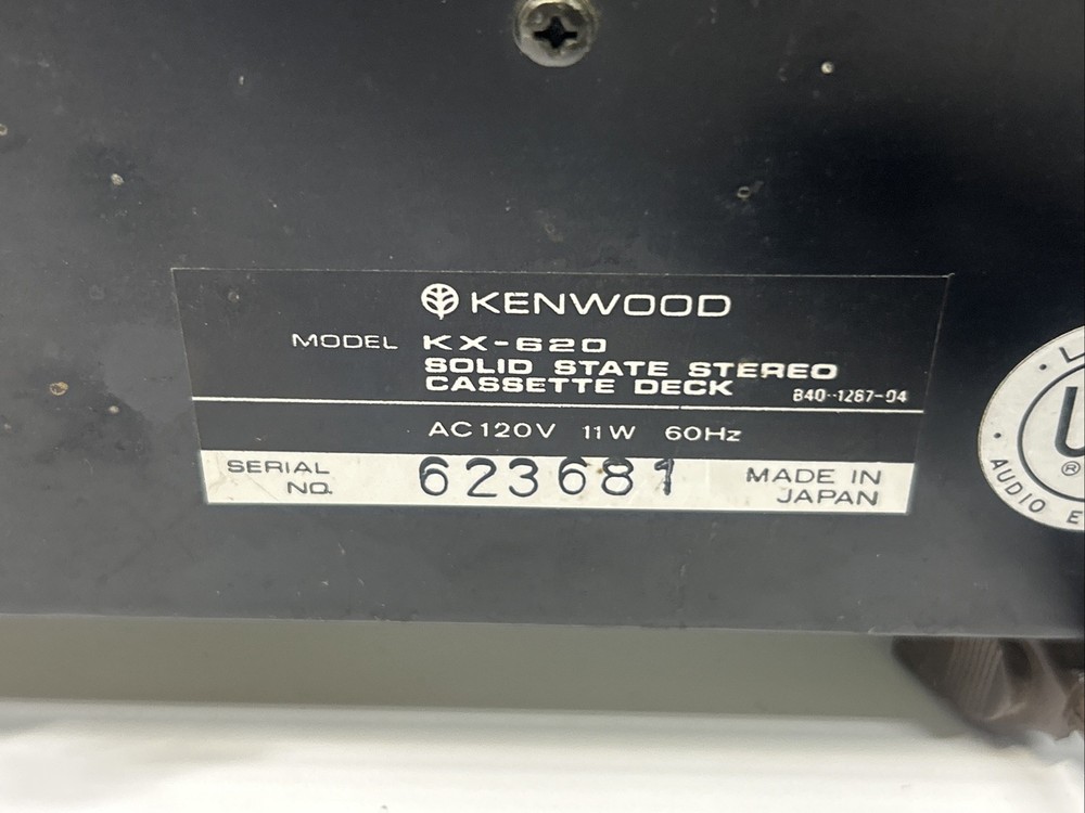 Kenwood KX-620 Solid State Stereo Cassette Deck Powers Up Not Working