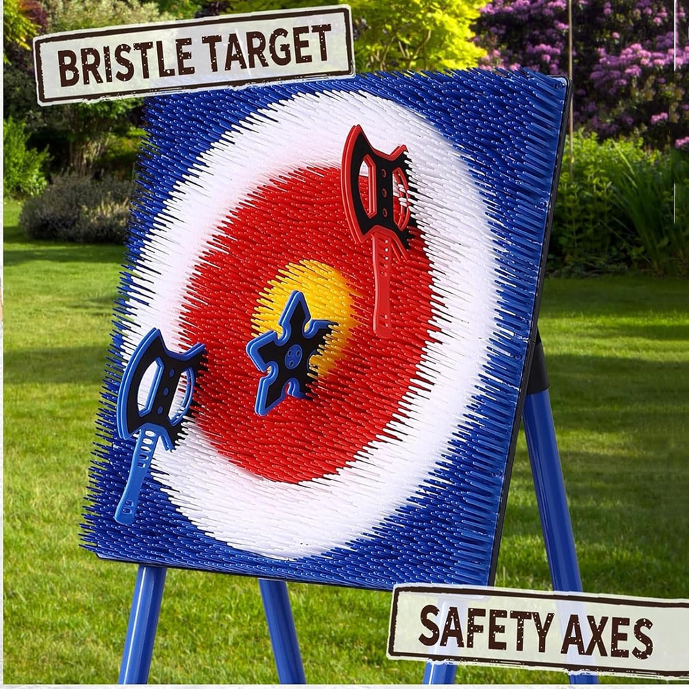 Axe Throwing Bristle Target with 8 Throwing Axes Set,Axe Throwing Game for Backy