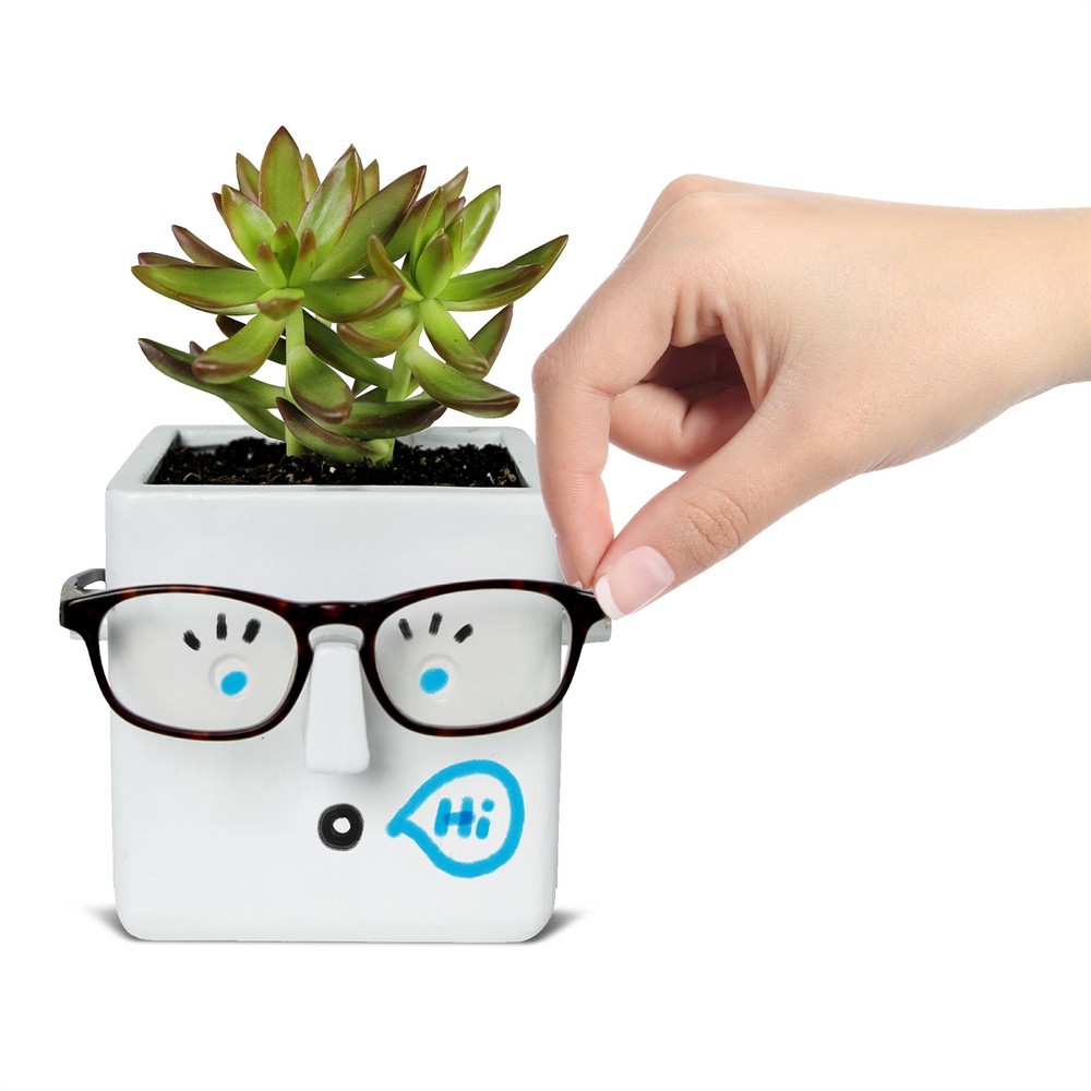 Ceramic Face Planter by 30 Watt Glasses Holder Customizable