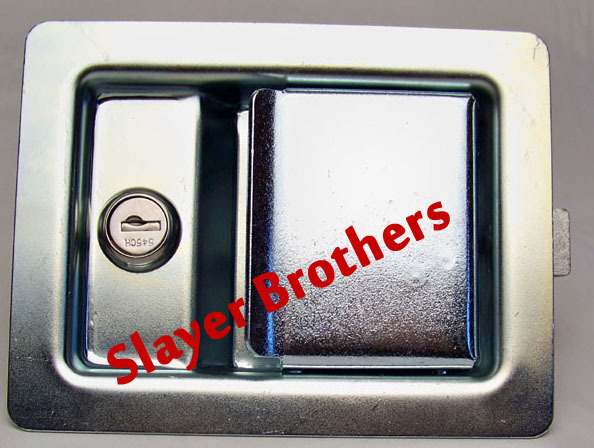 Large Paddle Handle Cab Latch with Inside Release and Strike Plate