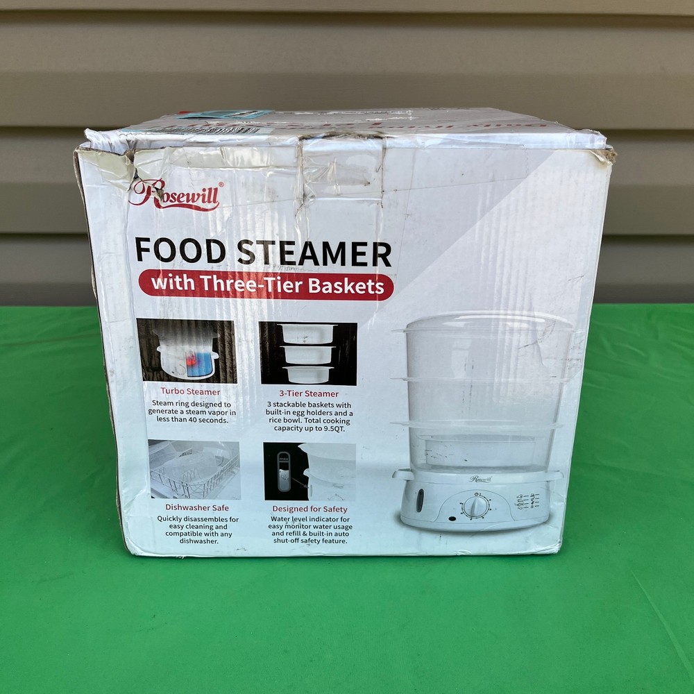 NWT Rosewill Food Steamer With Three Tier Baskets
