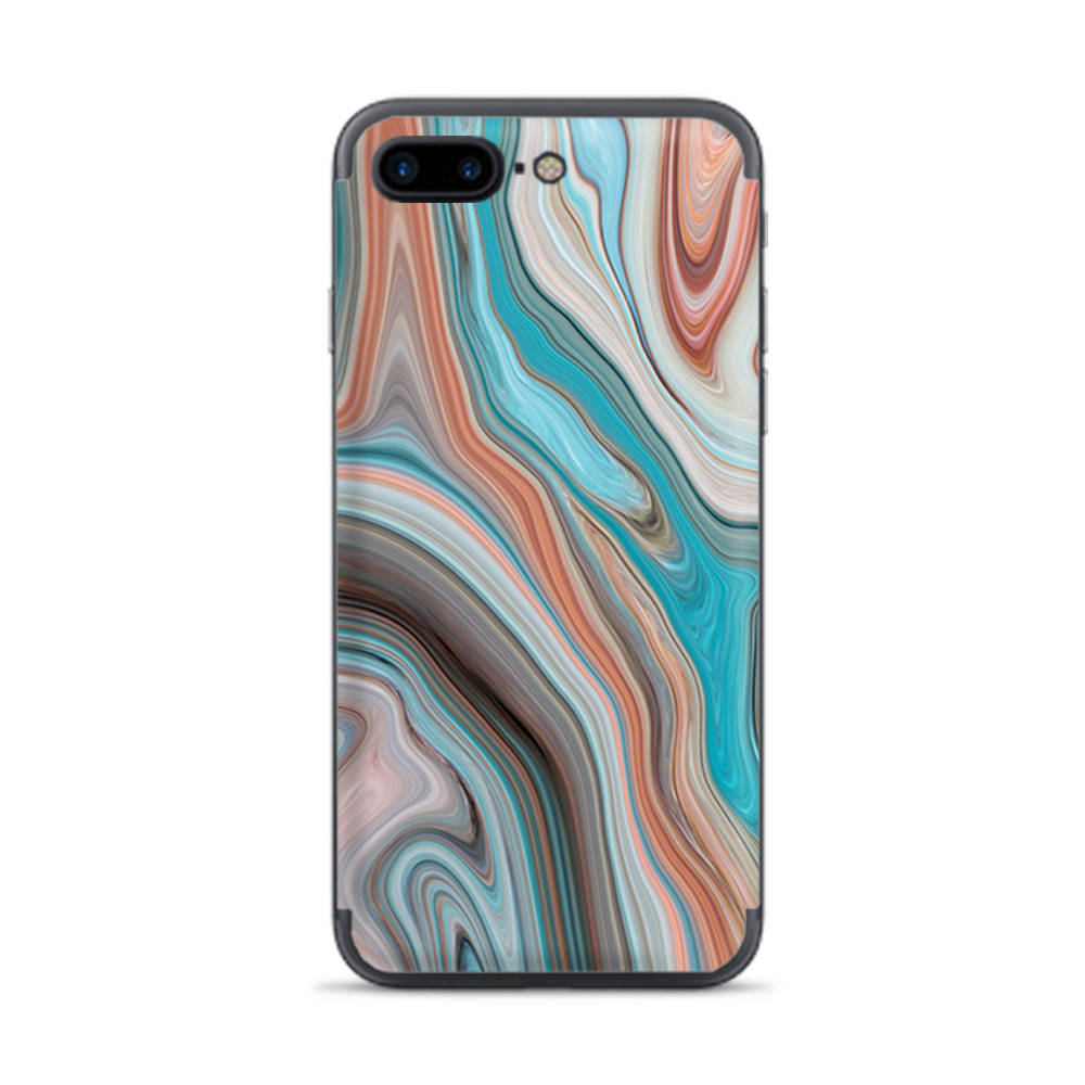 Apple iPhone 7 / 8 Plus Skins Decal Wrap Teal Blue Brown Geode Stone Marble