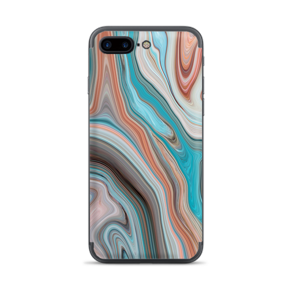 Apple iPhone 7 / 8 Plus Skins Decal Wrap Teal Blue Brown Geode Stone Marble