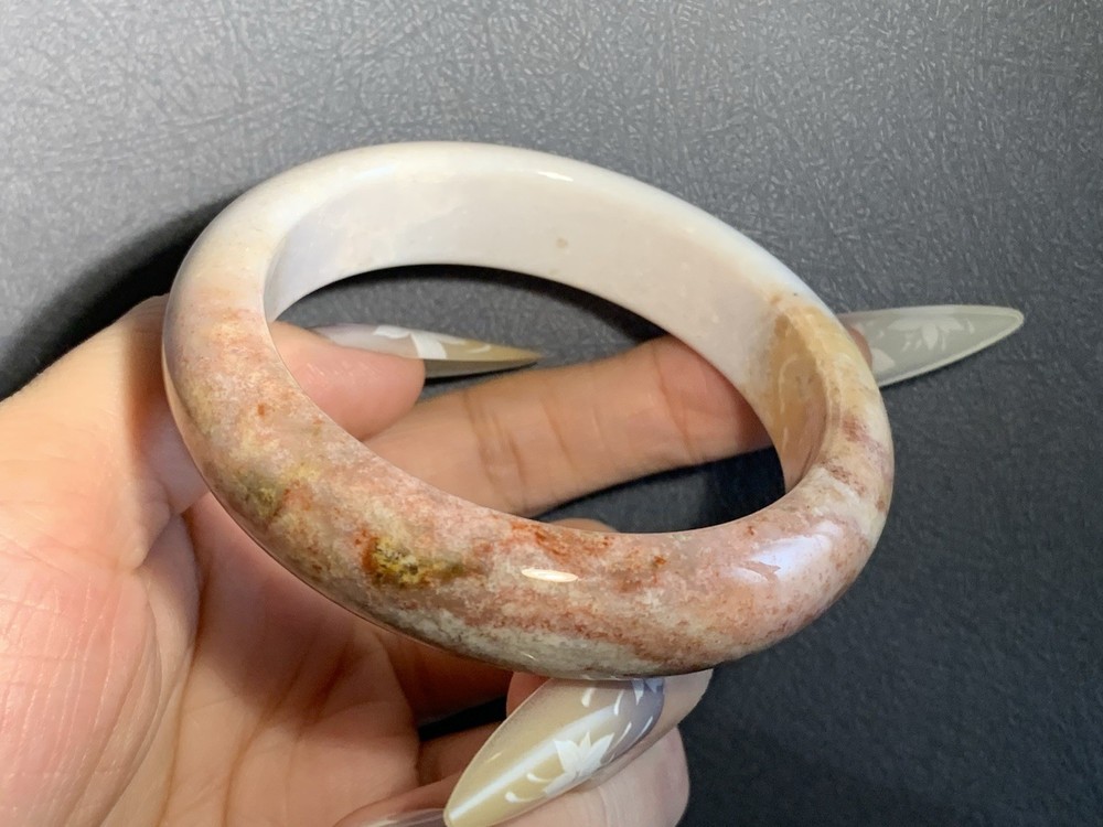 56.7mm Rare Natural Multi Soft Color Marine Jasper Bangle