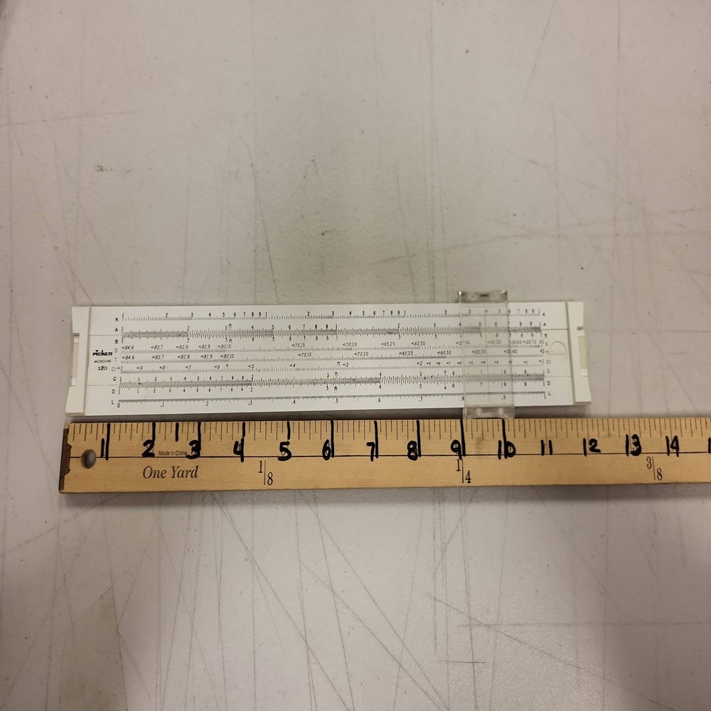 Pickett Slide Rule Model 120 Microline w Case Manual Vintage Engineering Tool