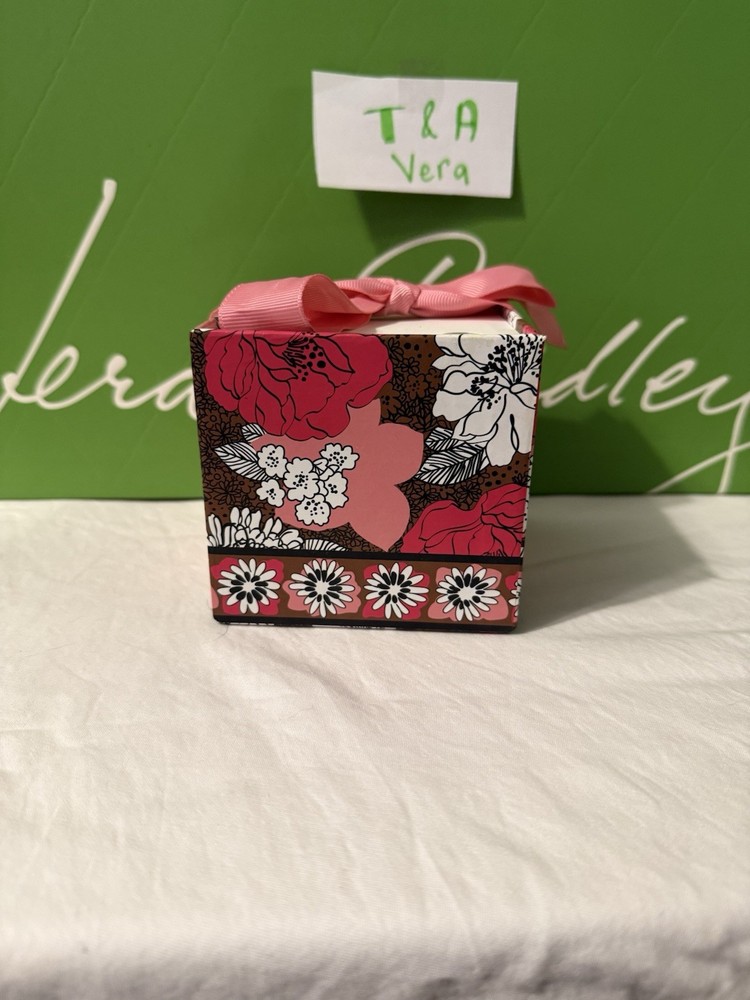 Vera Bradley Mocha Rouge Take Note Cube NWT Retired Pattern