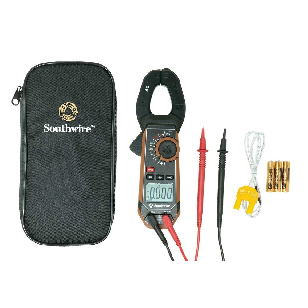 Southwire 21510N clamp meter; third-hand test probe holder; 400A AC current r...