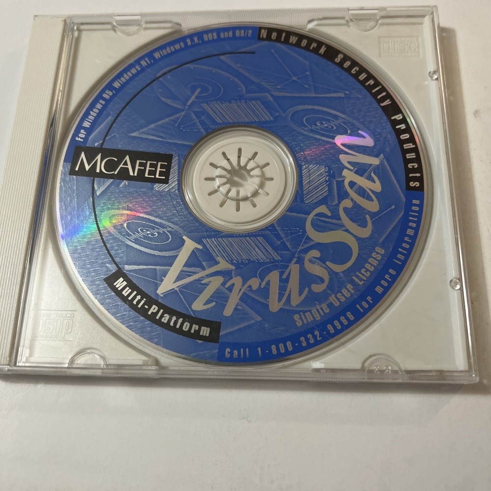McAfee Virus Scan for Windows 95/98 Vintage Software CD-ROM Disc Only