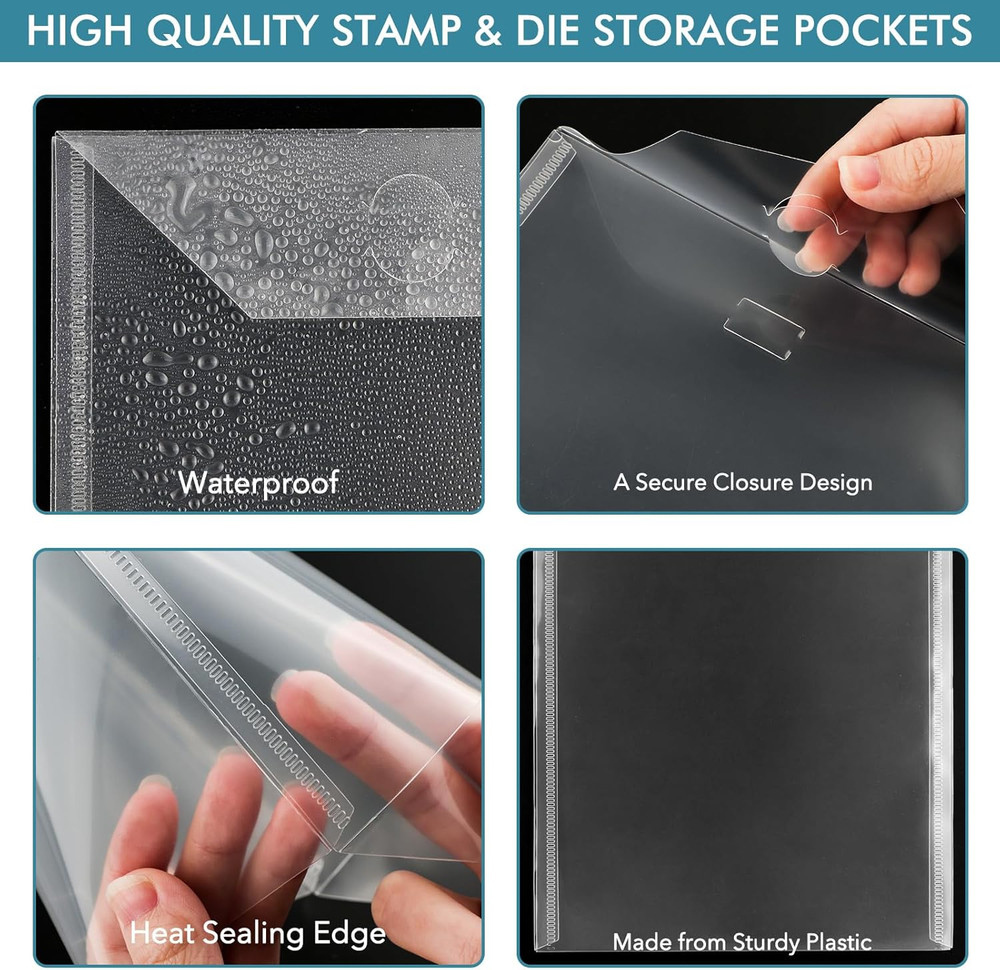 20 Pack 9.8X5.9" Slimline Storage Envelopes, Resealable Plastic Envelopes Pocket