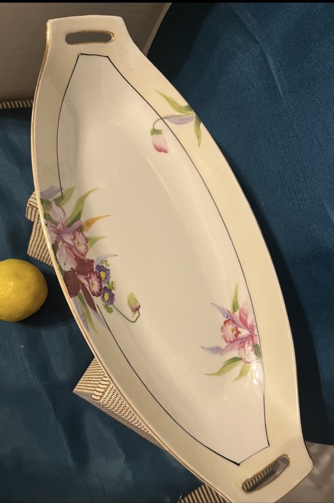 Noritake morimura Oval Celery Dish - Hand Painted Floral - Beautiful!