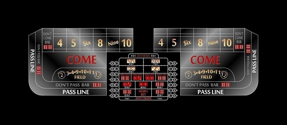 Craps Table Layout Felt - 10 Foot Black